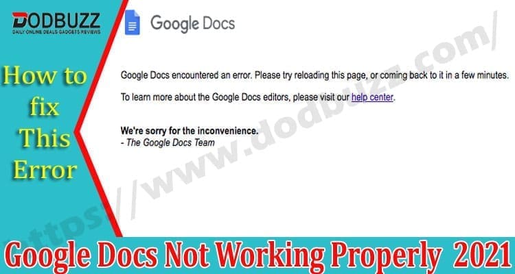 Google Docs Not Working Properly 2021