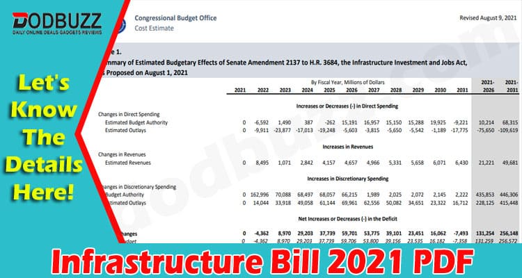 latest news Infrastructure Bill 2021 PDF