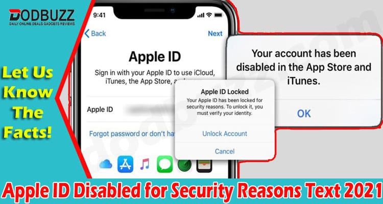 Latest News Apple ID Disabled for Security Reasons Text