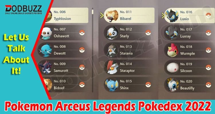 Gaming Tips Pokemon Arceus Legends Pokedex