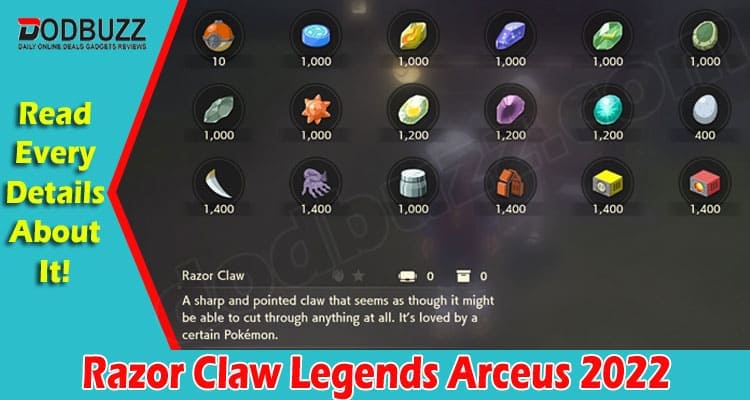 Gaming Tips Razor Claw Legends Arceus