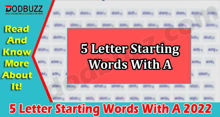 Gaming Tips 5 Letter Starting Words With A
