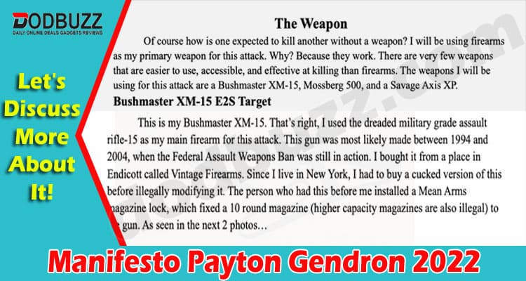Latest News Manifesto Payton Gendron