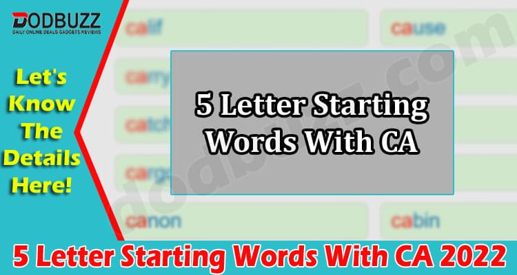 Gaming Tips 5 Letter Starting Words With CA