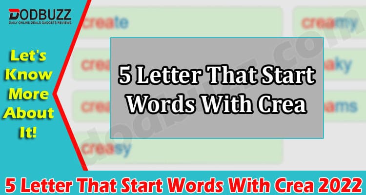 Gaming Tips 5 Letter That Start Words With Crea