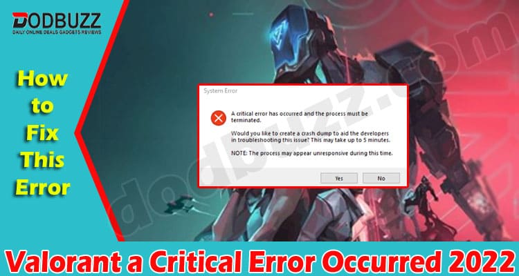 Gaming Tips Valorant a Critical Error Occurred