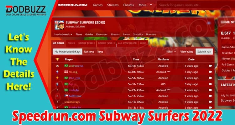 Latest News Speedrun.com Subway Surfers